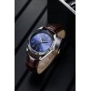Jam Tangan Tawaf Lelaki Sport Fluted SS 38 Bdazzled Blue Leather Brown