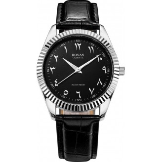 Jam Tangan Tawaf Lelaki Sport Fluted SS 38 Black Leather Black