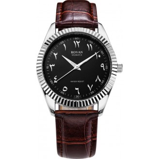 Jam Tangan Tawaf Lelaki Sport Fluted SS 38 Black Leather Brown