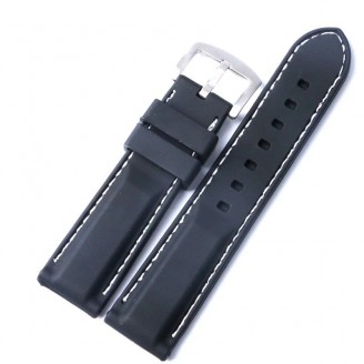 Silicone Strap 8015 Black White