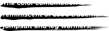 The color combination is reminiscent of Lee's trademark jumpsuit and leg warmers.